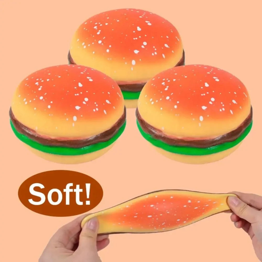 Fun Hamburger Stress Ball | Squishy Fidget Toy for Anxiety Relief